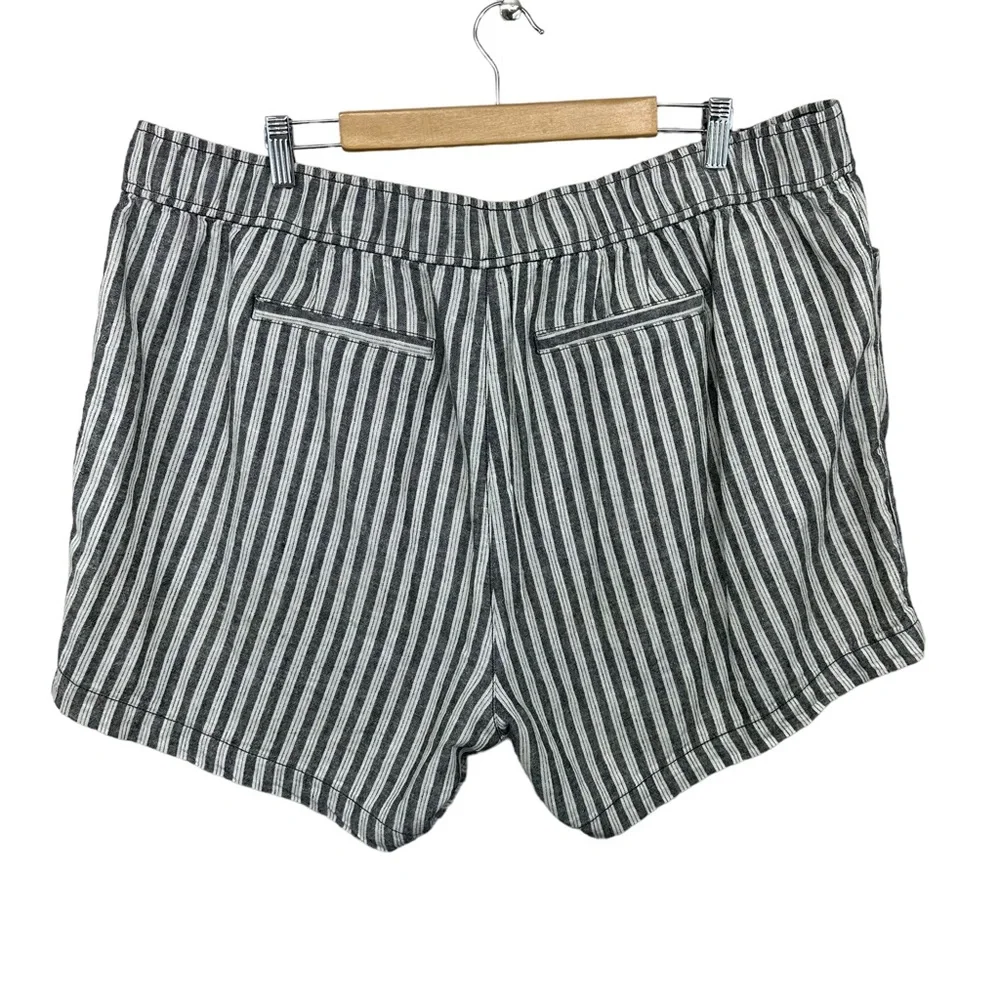 LANE BRYANT Shorts Linen Blend Stretch Waist Drawstring Plus Sz 20 - Picture 2 of 8
